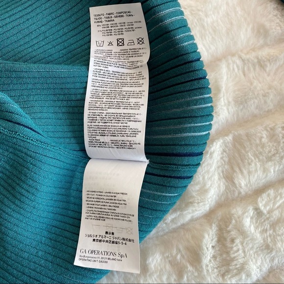 Emporio Armani Knit Three-Quarter Sleeve Two Toned Dress - Picture 11 of 12